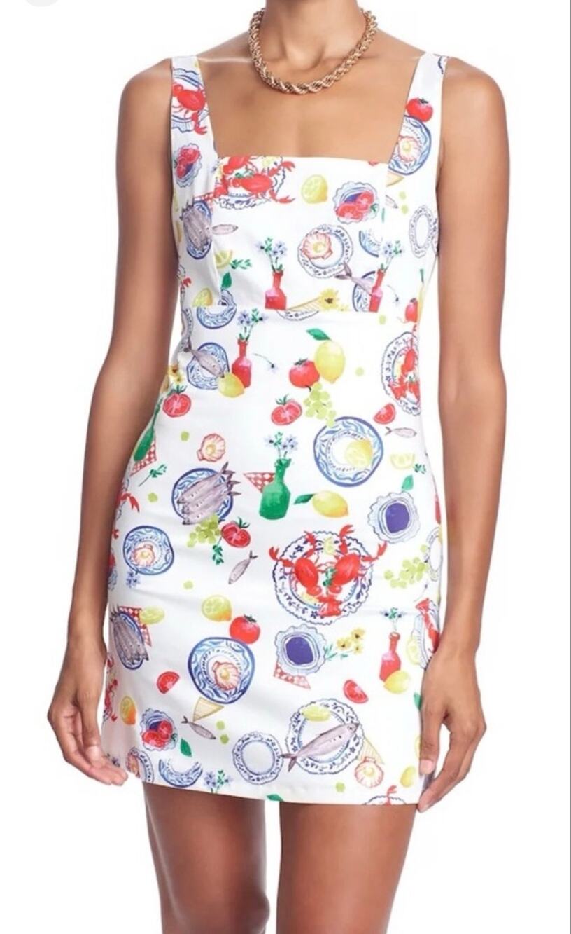 Corey Lynn Calter Florence Festive Feast Sardine Mini Dress L Anthropologie